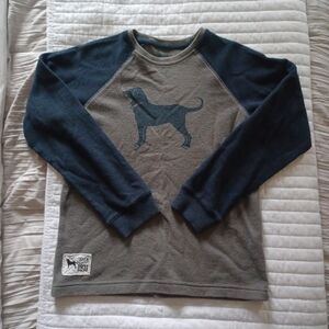 The black dog boys waffle medium long sleeve grey with navy vintage collection